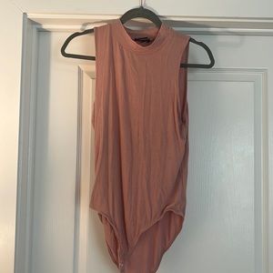Pink Ribbed Bodysuit